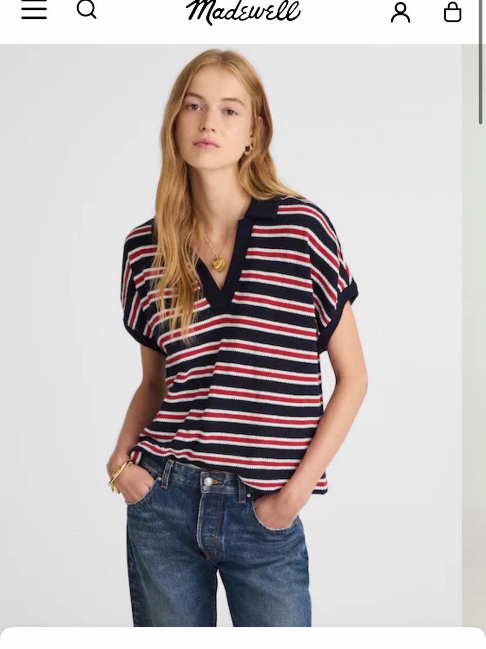 Maxwell Relaxed V-Neck Polo Shirt